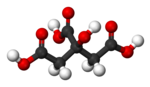 Ball-and-stick model of citric acid