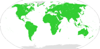 Distribución do Homo sapiens (verde)