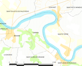 Mapa obce Cabara