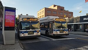 A Q25 and Q34 bus in Jamaica.