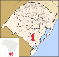 Location of Piratini in Rio Grande do Sul