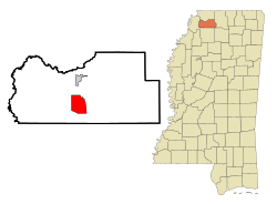 Location of Senatobia, Mississippi