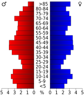 Bevolkingspiramide Rush County