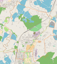 Mapa konturowa Brzeszcz, w centrum znajduje się punkt z opisem „Brzeszcze Kopalnia”