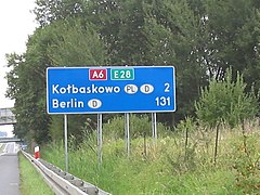 Fragment trasy europejskiej E28 przed granicą polsko-niemiecką