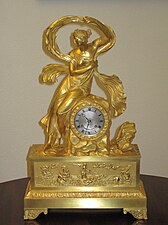 French Empire mantel clock (1822) depicting the nereid Galatea.