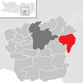 Poloha obce Grafenstein v okrese Klagenfurt-vidiek (klikacia mapa)