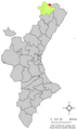 Розташування муніципалітету Ербес у автономній спільноті Валенсія