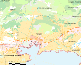 Mapa obce Toulon