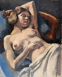 Femme assoupie le buste nu (Drowsy Woman with Nude Bust)