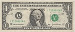 1-Dollar-Note der Vereinigten Staaten von Amerika