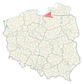 Tribal Warmia on the administrative map of Poland and Russia