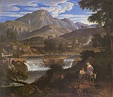 Joseph Anton Koch, Waterfalls at Subiaco 1812–1813, peisaj "clasic" pentru pictura istorică