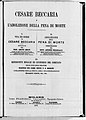 Amato Amati, Cesare Beccaria e l'abolizione della pena di morte, 1872. Amati scrisse varie opere sul tema dell'abolizione della pena.