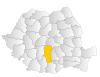 Bản đồ Romania thể hiện huyện Argeș
