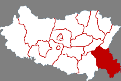 邯鄲市中の大名県の位置