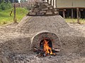 Fornace di cottura ricostruita al Parco della Terramara di Montale per la cottura sperimentale di vasi