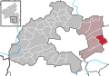 Localisation de Frankenstein dans la Verbandsgemeinde et dans l'arrondissement.