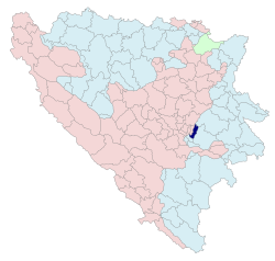 Location of Istočni Stari Grad within Bosnia and Herzegovina