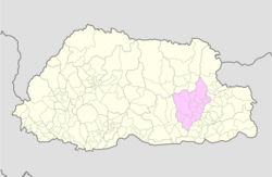 Map of Mongar District in Bhutan