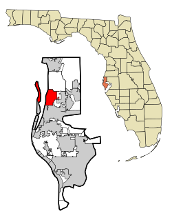 Location in Pinellas County and the state of Florida