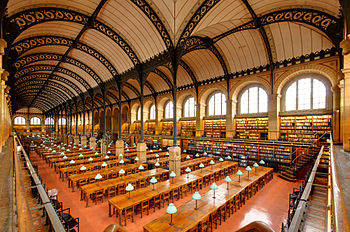 Salão de leitura, Biblioteca de Sainte-Geneviève. Paris, França.
