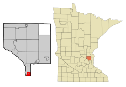 Location of the city of Columbia Heights within Anoka County, Minnesota