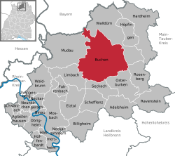 Elhelyezkedése Baden-Württemberg térképén