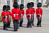 The Royal 22nd Regiment of Canada unfixing their bayonets.