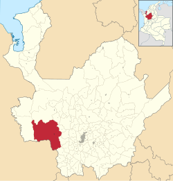 Location o the municipality an toun o Urrao in the Antioquia Depairtment o Colombie