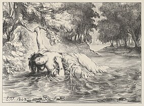 Eugène Delacroix, La Mort d'Ophélie, 1843, New-York, Metropolitan Museum of Art.