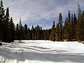 Backcounty snow trail to Dewey Point