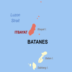 Map of Batanes with Itbayat highlighted