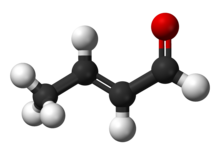 Ball-and-stick model of (Z)-crotonaldehyde