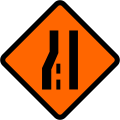 Lane ends on left