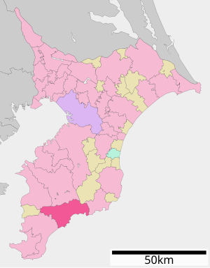 Lage Kamogawas in der Präfektur