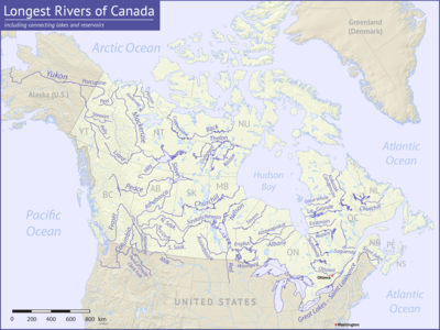 Map showing the location of the rivers on the list