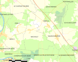 Mapa obce Machault