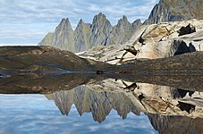 Okshornan peaks viewed from Tungeneset