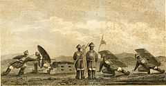 대포를 운용하는 녹영의 병사 (19세기 중반)