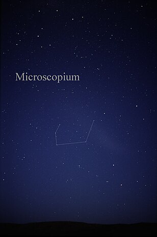 Das Sternbild Microscopium, wie es mit dem bloßen Auge gesehen werden kann
