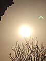 Vista do reflexo do eclipse de Santa Maria da Boa Vista, no Brasil.