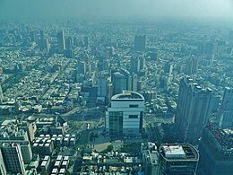 View of Kaohsiung's streets from 85 Sky Tower's observation deck