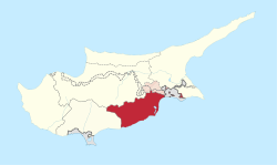 Der Bezirk Larnaka auf Zypern