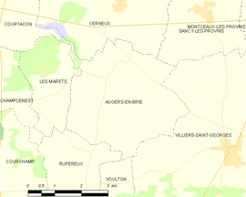 Mapa obce Augers-en-Brie