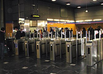 High Entrance Turnstiles in Madrid, Spain.