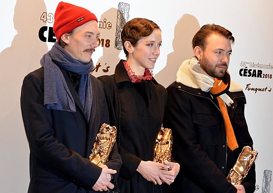 Swann Arlaud, Sara Giraudeau et le réalisateur Hubert Charuel repartent avec chacun un César