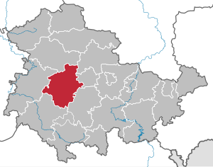 Li position de Subdistrict Hildburghausen in Thuringia