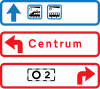 G18: Stack-type advance direction sign