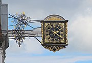 Die stadsklok in Guildford, Verenigde Koninkryk het Romeinse syfers.